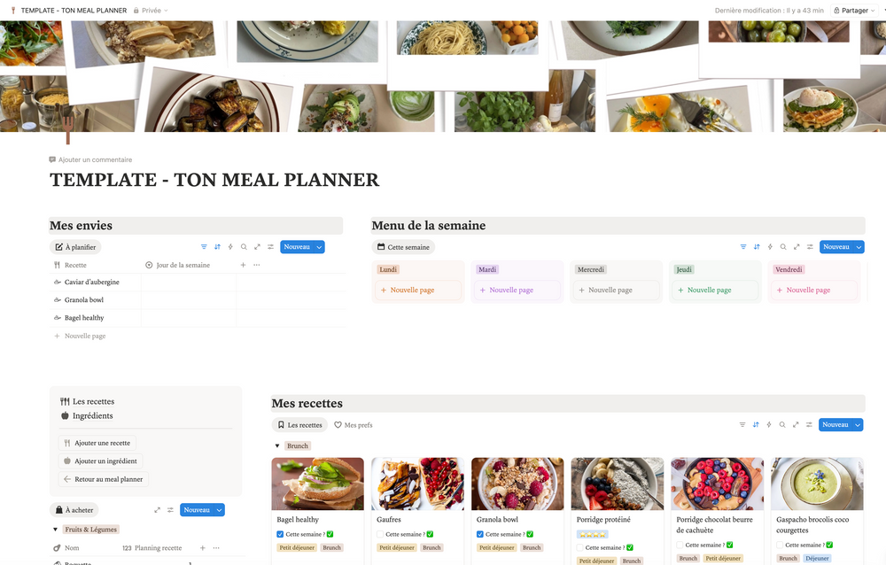 Template Notion Meal Planner
