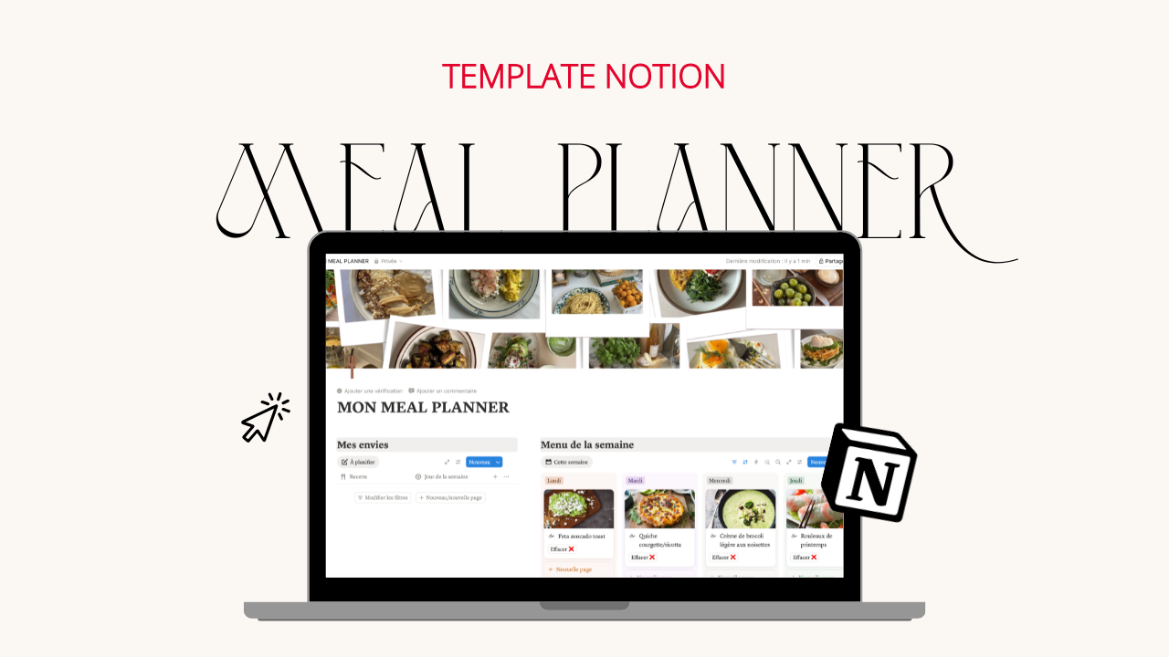 Le template menu planner en vidéo